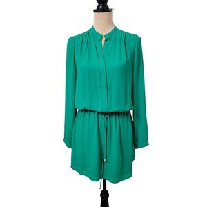 Dalia Size 2 Shamrock Green Long Sleeve Mini Dress, Elasticized Drawstring Waist